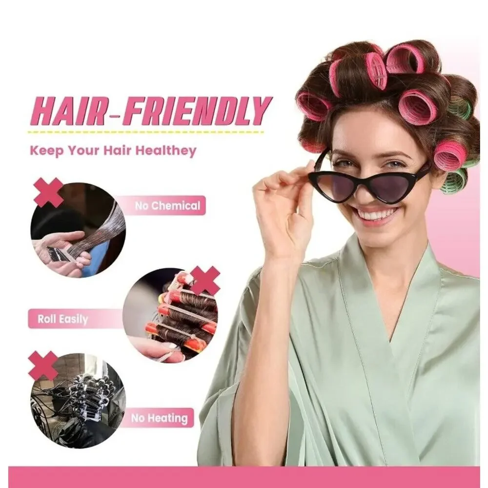PANDY CARE Self Grip Roller Set 3Sizes- 32 Rollers, bag, Clips and Comb!‎ NIB